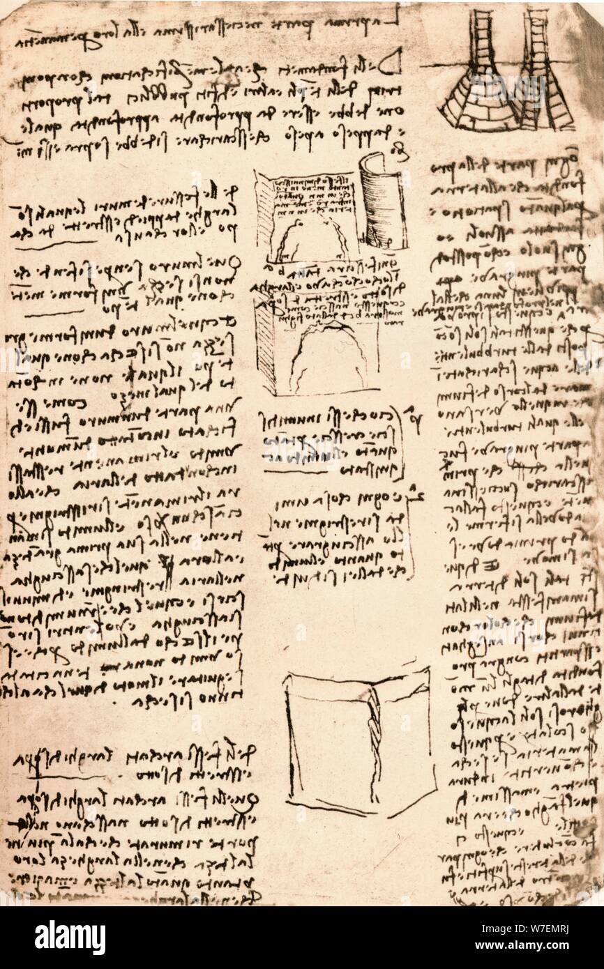 Architectural drawing, c1472-c1519 (1883). Künstler: Leonardo da Vinci. Stockfoto