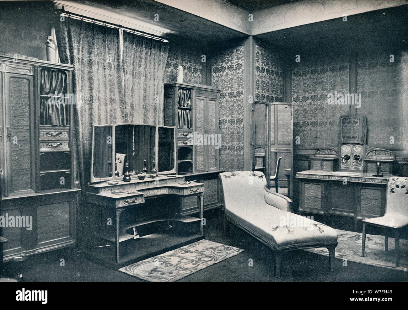 "Ein ankleidezimmer von Georges de Feure (1868 - 1943)", 1900. Artist: Unbekannt. Stockfoto