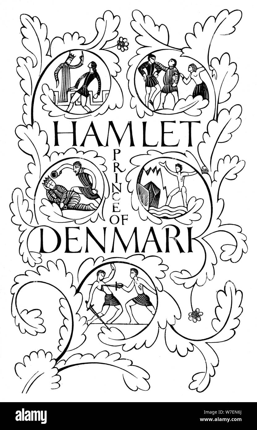 "Titelseite für Hamlet", 1932. Künstler: Eric Gill. Stockfoto