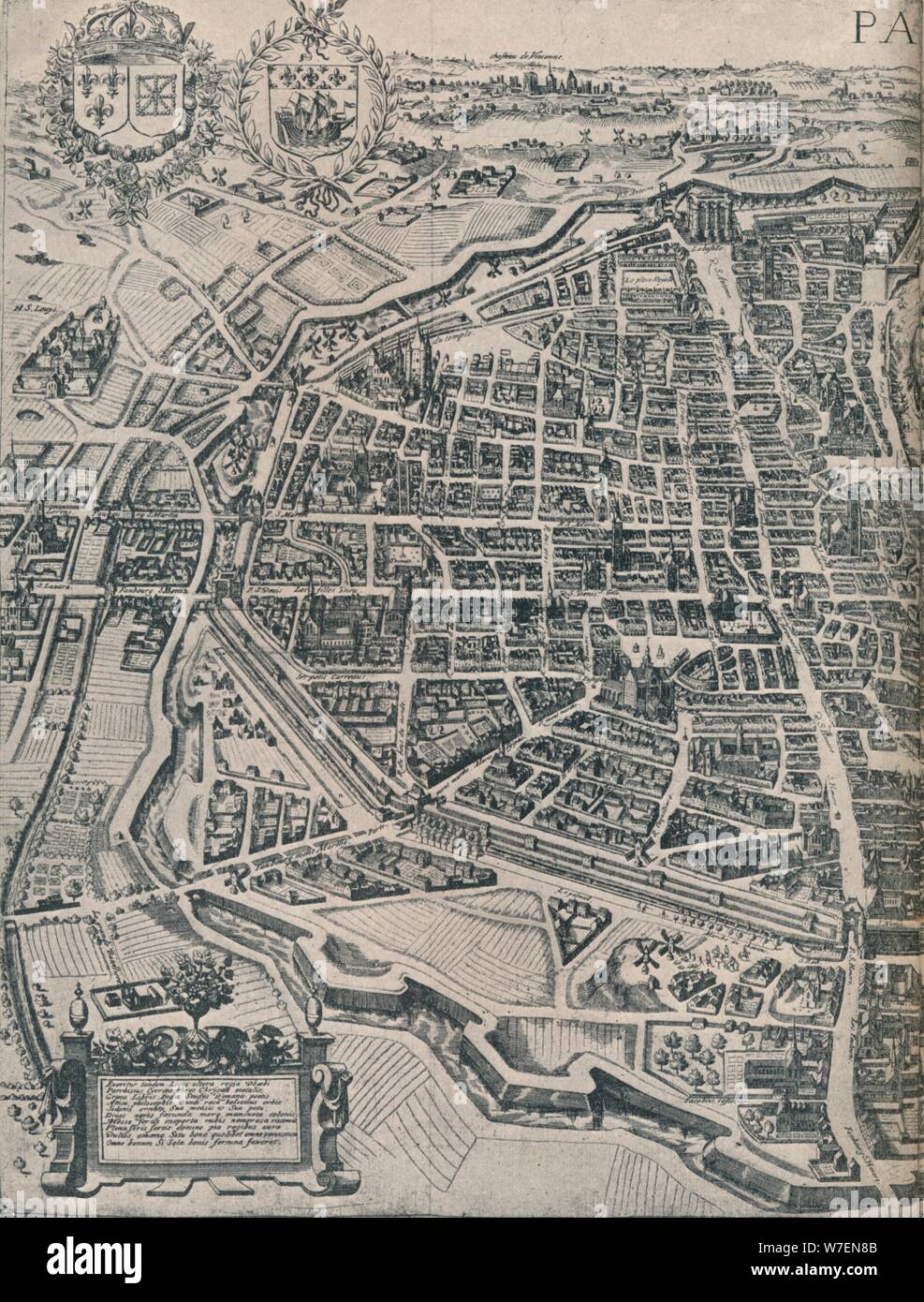 Plan von Paris, c1630 (1915). Künstler: unbekannt. Stockfoto