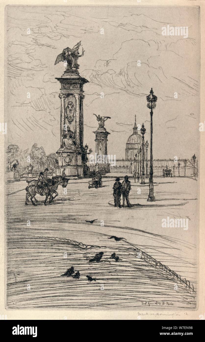 "Der Pont Alexandre III", 1915. Künstler: Frank Milton Armington. Stockfoto