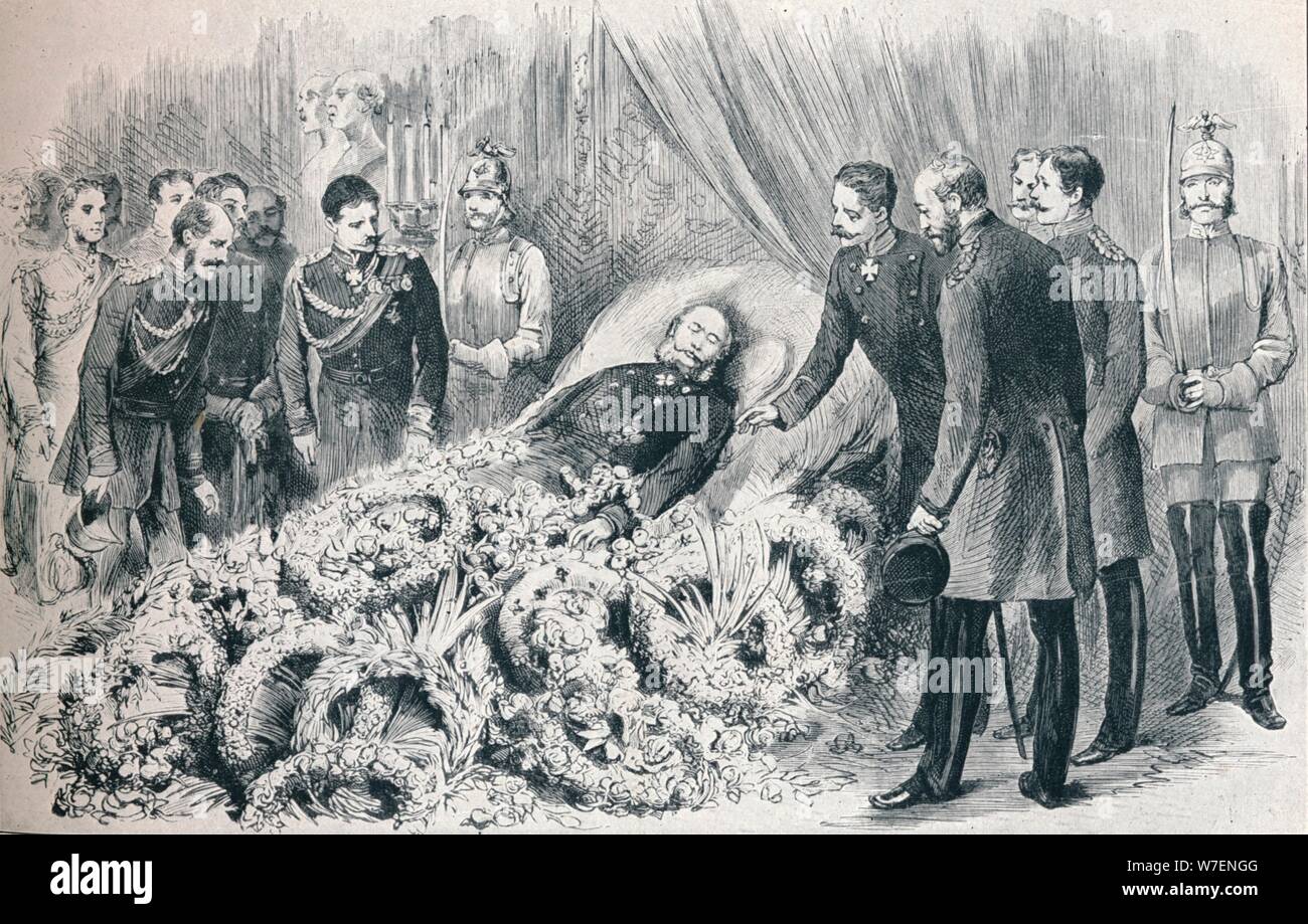 Im Laufe des ersten deutschen Kaisers: das Totenbett von Wilhelm i., 1888 (1911). Künstler: unbekannt. Stockfoto