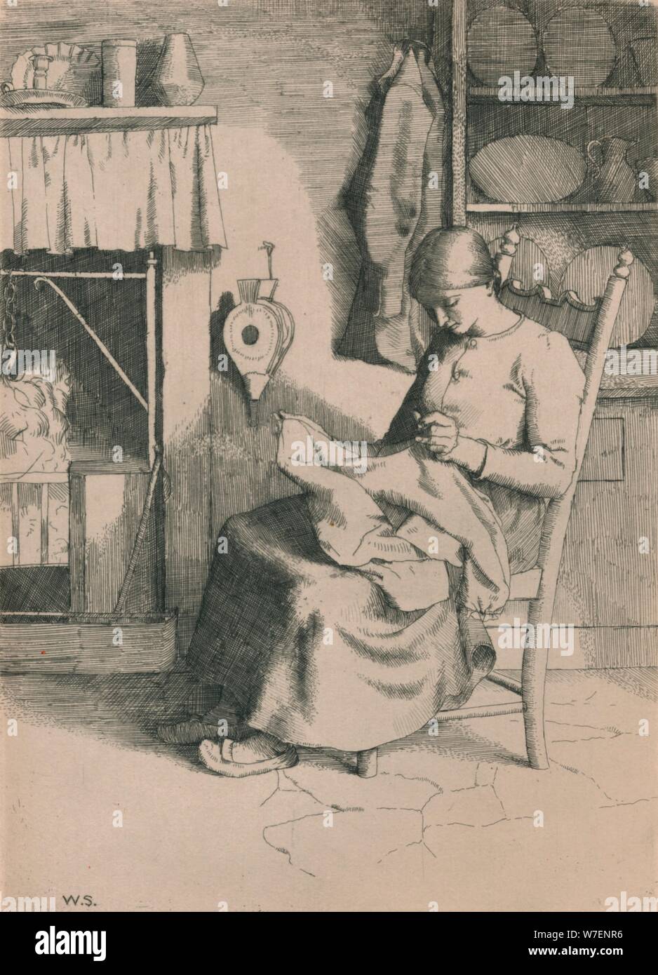 "Gnade bei ihrer Arbeit", c1916. Künstler: William Strang. Stockfoto