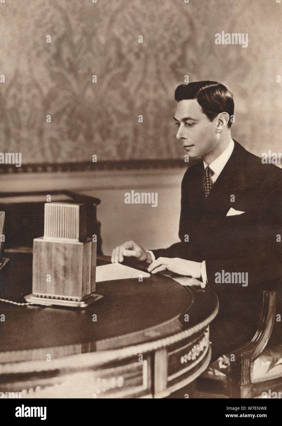 "Seine Majestät spricht zu seinem Reich", 1937. Künstler: BBC. Stockfoto