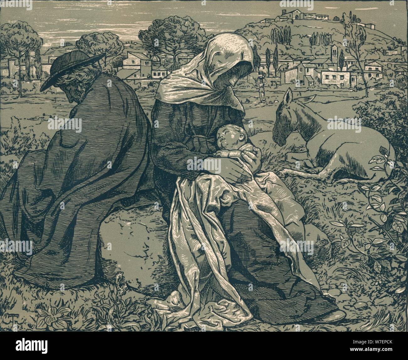 "Rest während der Flucht nach Ägypten", c1897. Künstler: Hans Thoma. Stockfoto