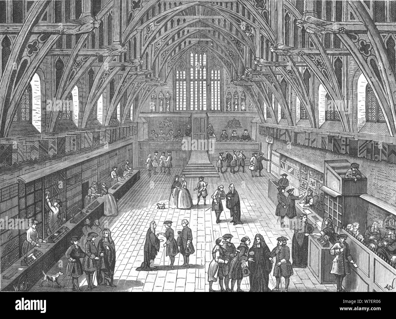 Innenraum der alten Westminster Hall, 1797 (1897). Künstler: unbekannt. Stockfoto