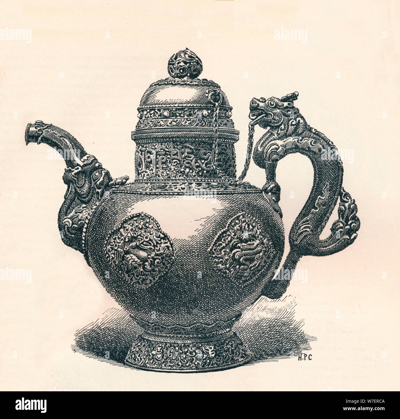 'Tibetische Teekanne mit Dragon Auslauf und Griff zeigt chinesischen Einfluss', c1904. Künstler: unbekannt. Stockfoto