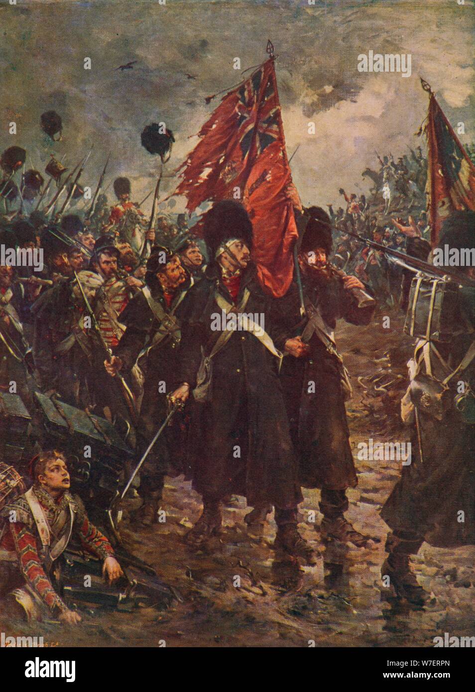 ' Speichern der Farben: die Wachen in der Schlacht von Inkerman, 1854' (1906). Künstler: Robert Gibb. Stockfoto