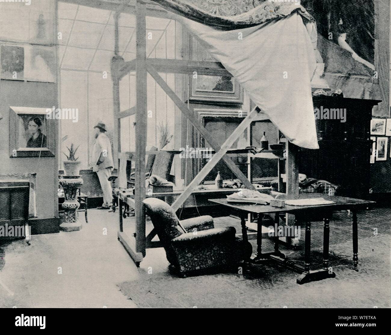 "A. Besnard in seinem Atelier", c1897. Künstler: unbekannt. Stockfoto