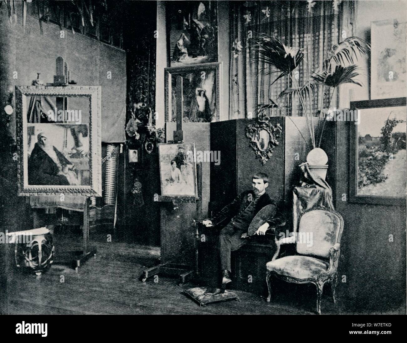 "Dagnan in seinem Atelier", c1897. Künstler: unbekannt. Stockfoto