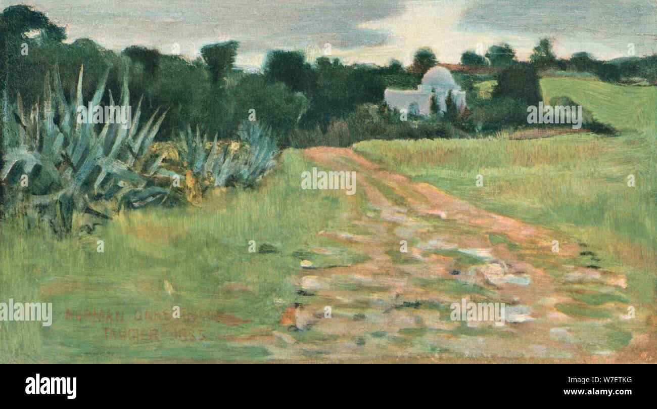 "Saint's Haus und Feld, Tanger", 1885. Künstler: Norman Garstin. Stockfoto