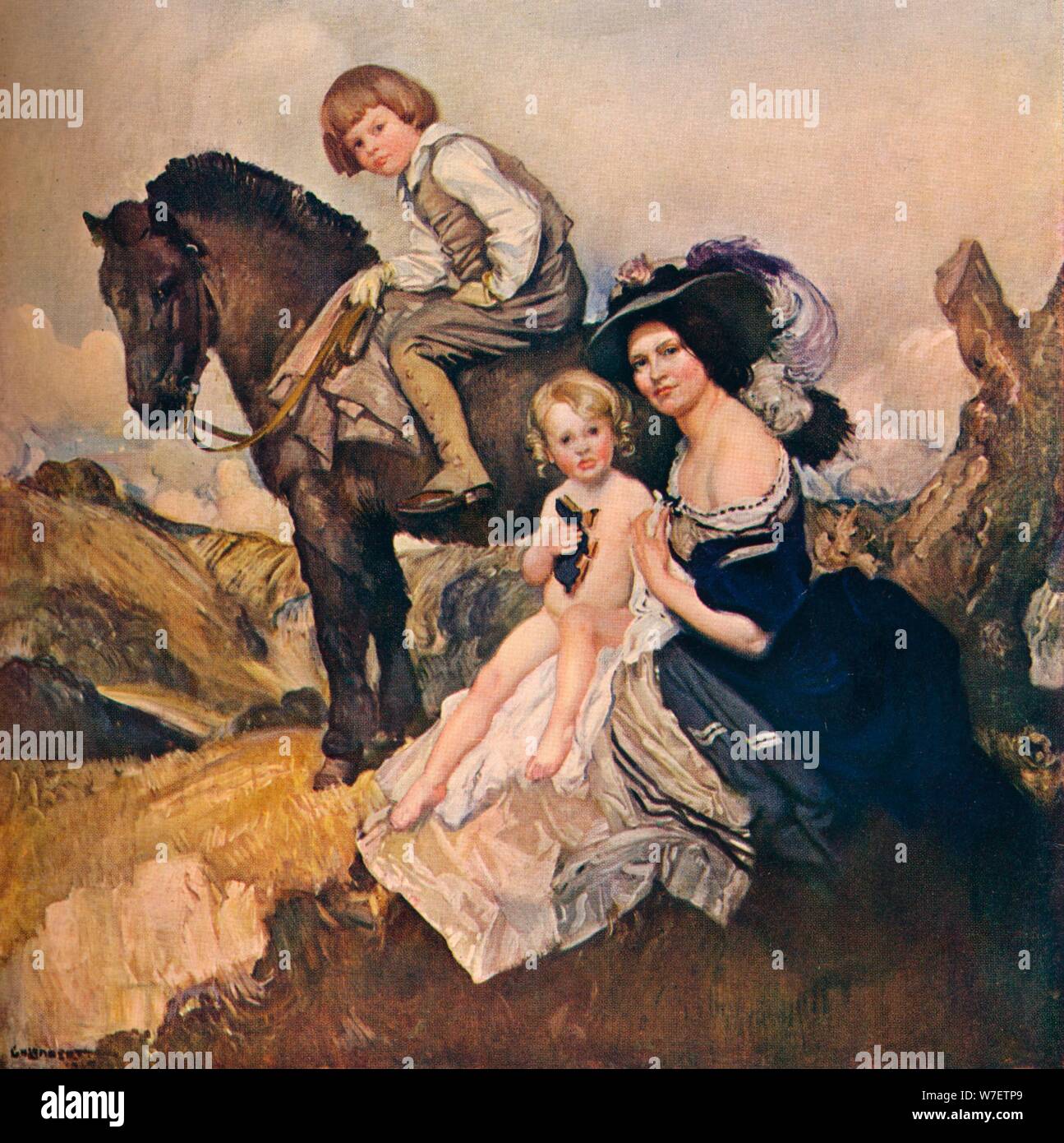 "Porträt-Gruppe", 1908. Künstler: George Washington Lambert. Stockfoto