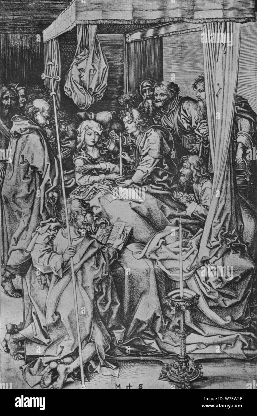 "Der Tod der Jungfrau Maria", c1475. Künstler: Martin Schongauer. Stockfoto