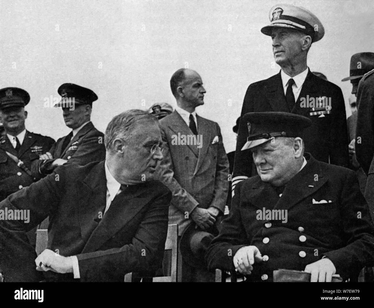 "Architekten des Sieges: historische Begegnung zwischen Churchill und Roosevelt, Präsident der t Stockfoto