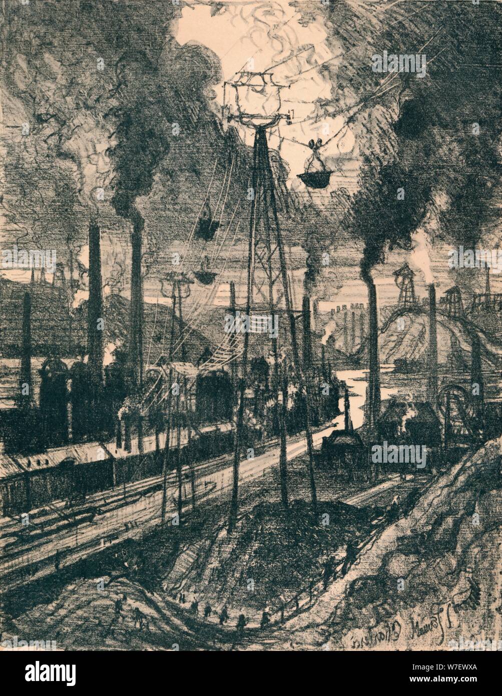 "Charleroi", 1911, (1914). Künstler: Joseph Pennell. Stockfoto