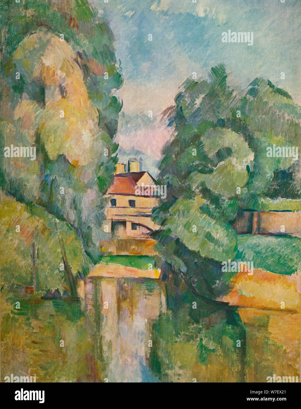"Landhaus an einem Fluss", c1890. Künstler: Paul Cezanne. Stockfoto