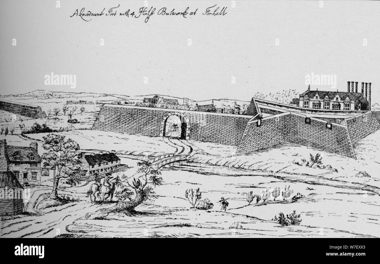 "Die Festung bei Vauxhall errichtet für die Verteidigung von London während des Bürgerkrieges", c1810, (1912). Künstler: unbekannt. Stockfoto
