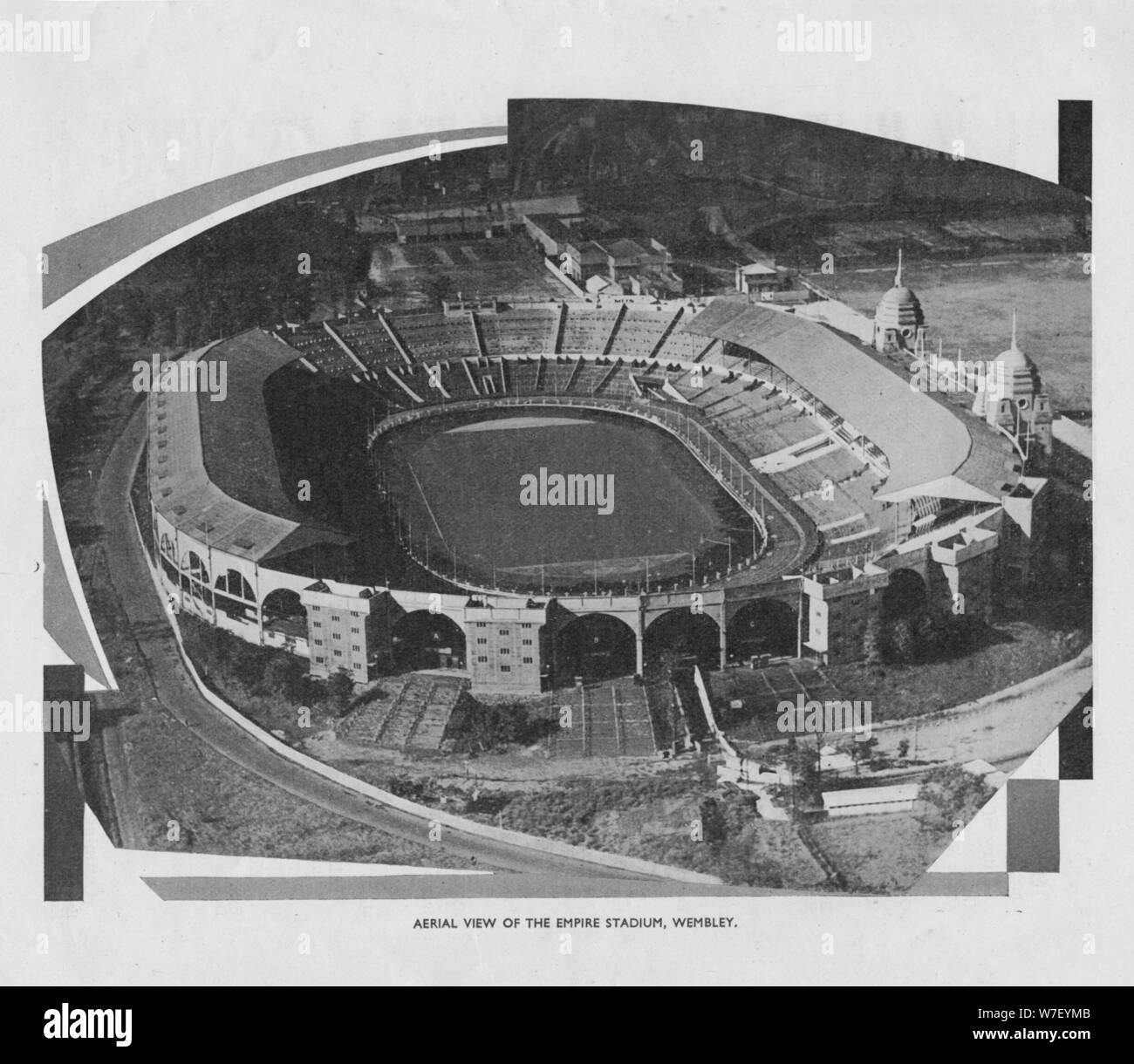 Blick auf das Empire Stadium, Wembley, 1937. Künstler: unbekannt. Stockfoto