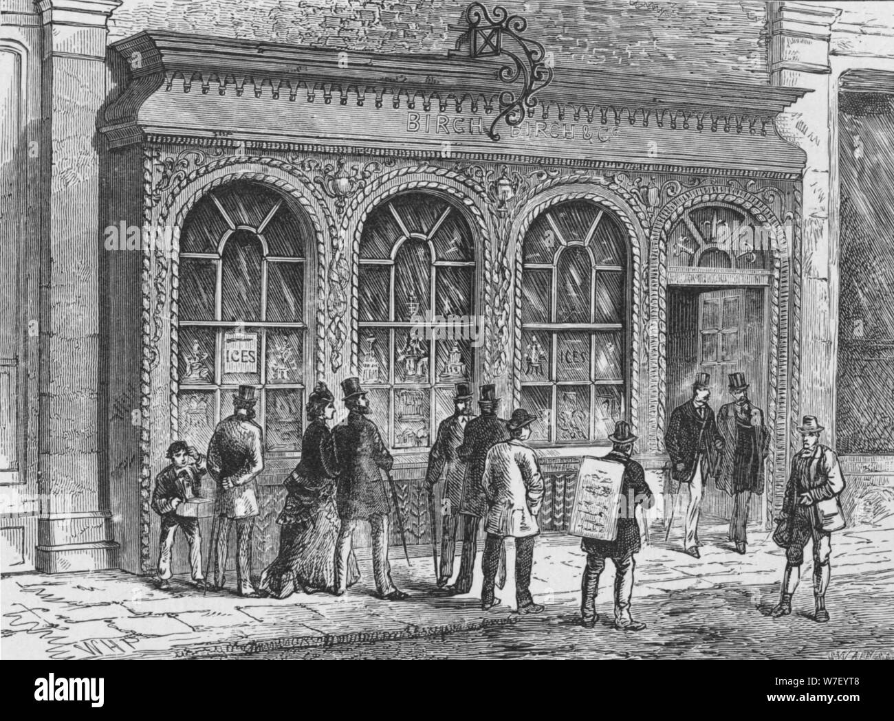 Birke Süßwaren-Shop, Cornhill, City of London des 19. Jahrhunderts (1911). Künstler: unbekannt. Stockfoto