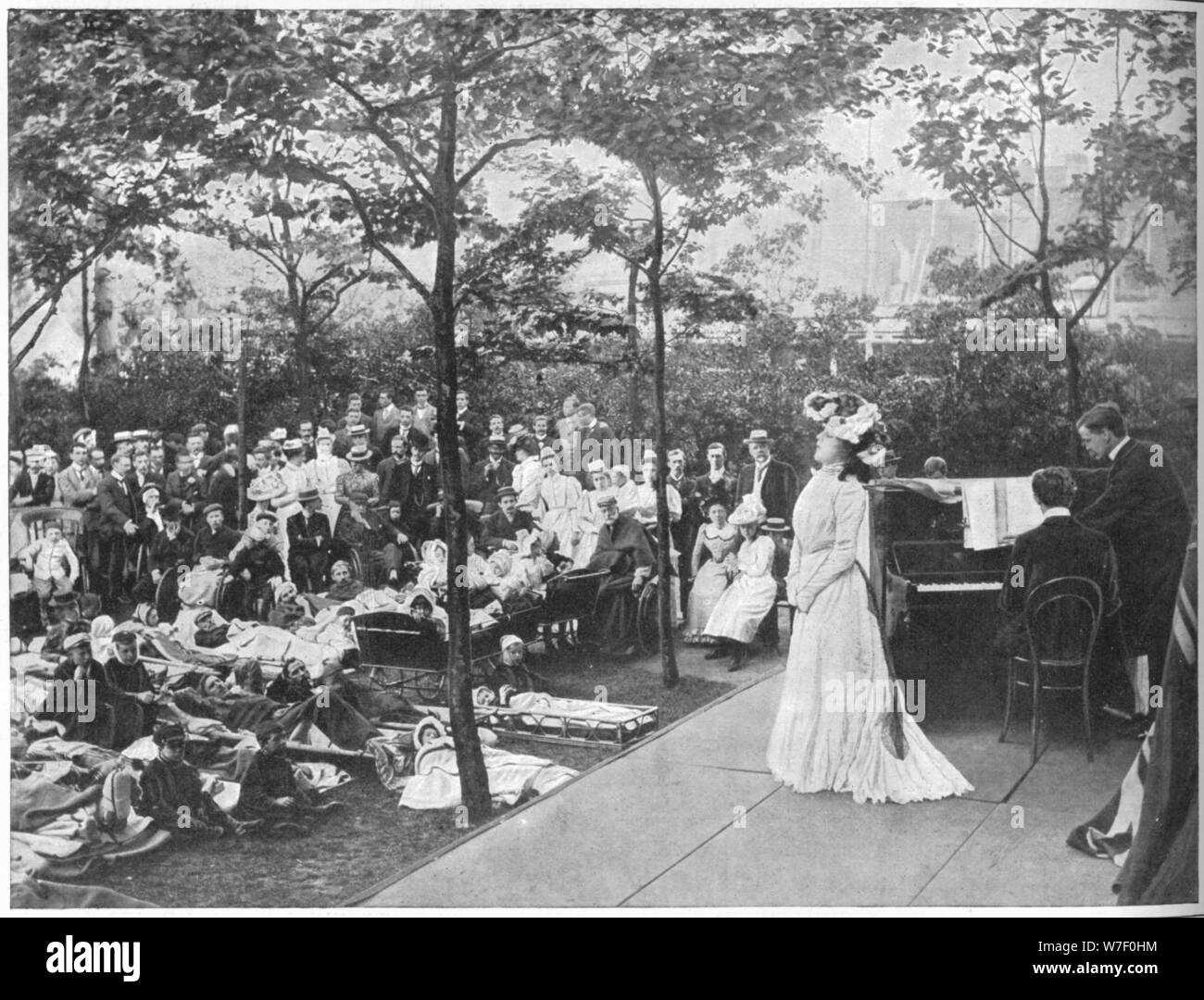 Singen für die Patienten in einem Londoner Krankenhaus, c1901 (1903). Künstler: EH Harnock. Stockfoto
