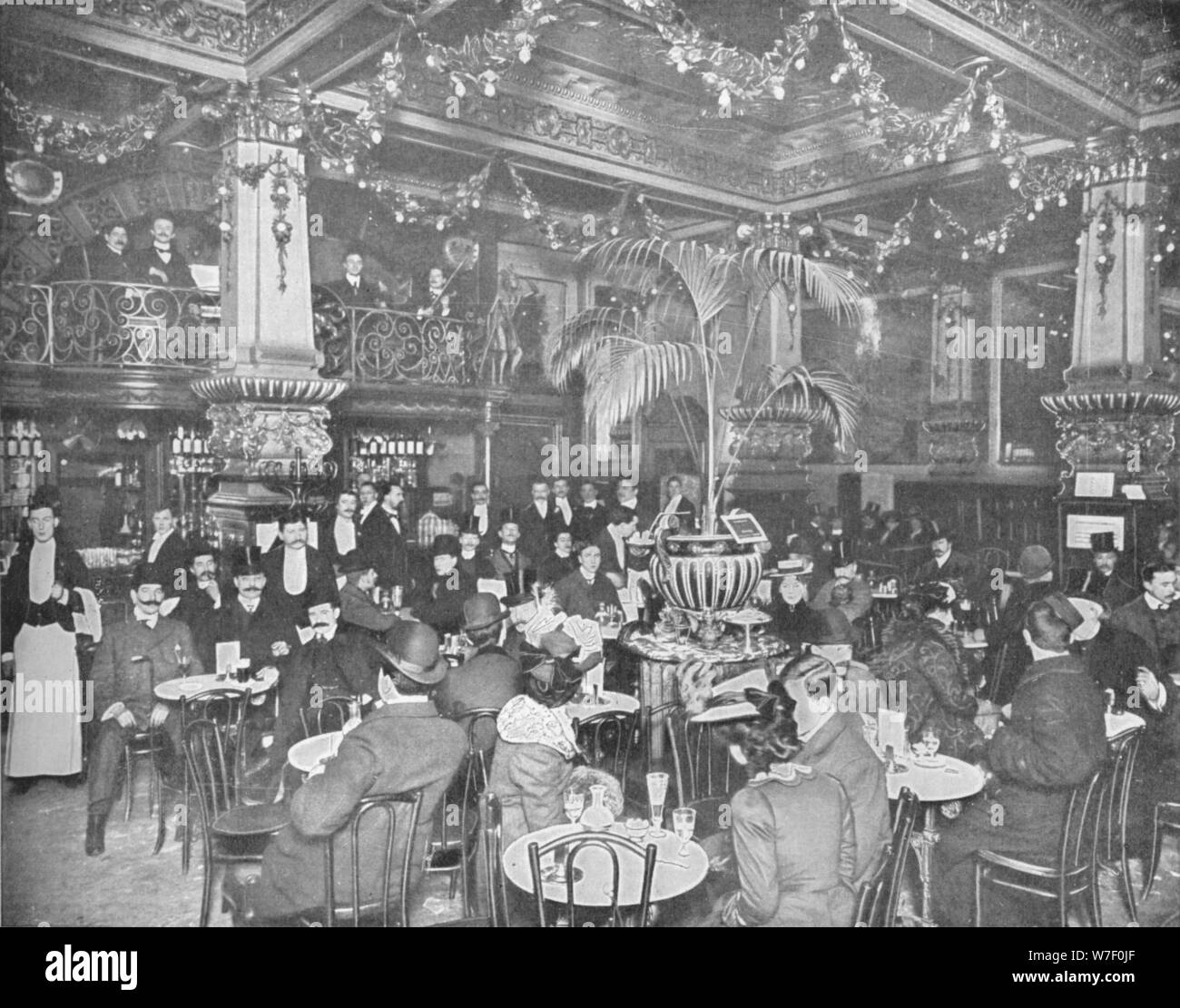 In der Brasserie, Hotel de l ' Europe, Leicester Square, London c1903 (1903). Künstler: unbekannt. Stockfoto