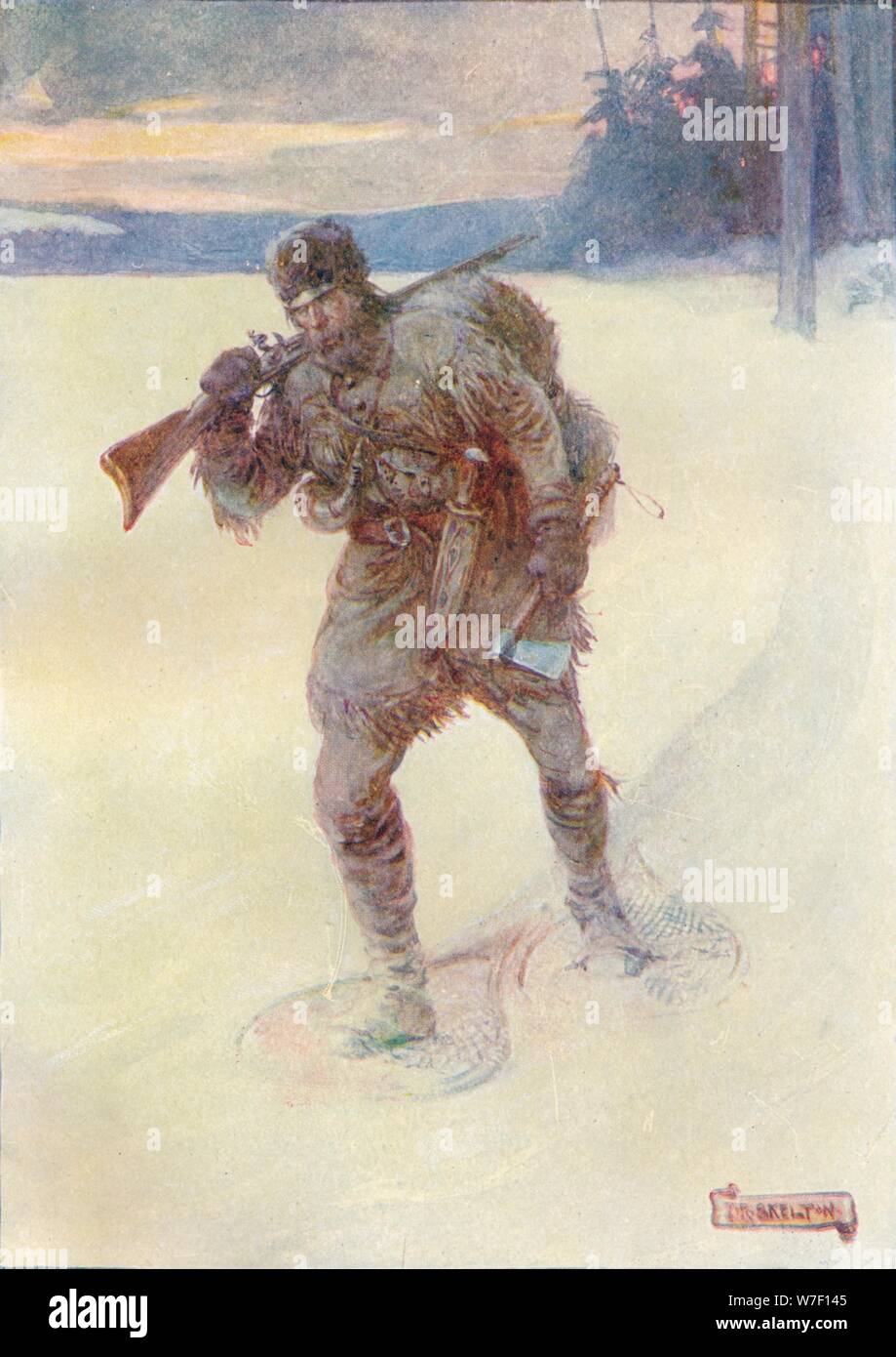 "Allein in der weglosen Schnee", c1908, (c1920). Künstler: Joseph Ratcliffe Skelton. Stockfoto