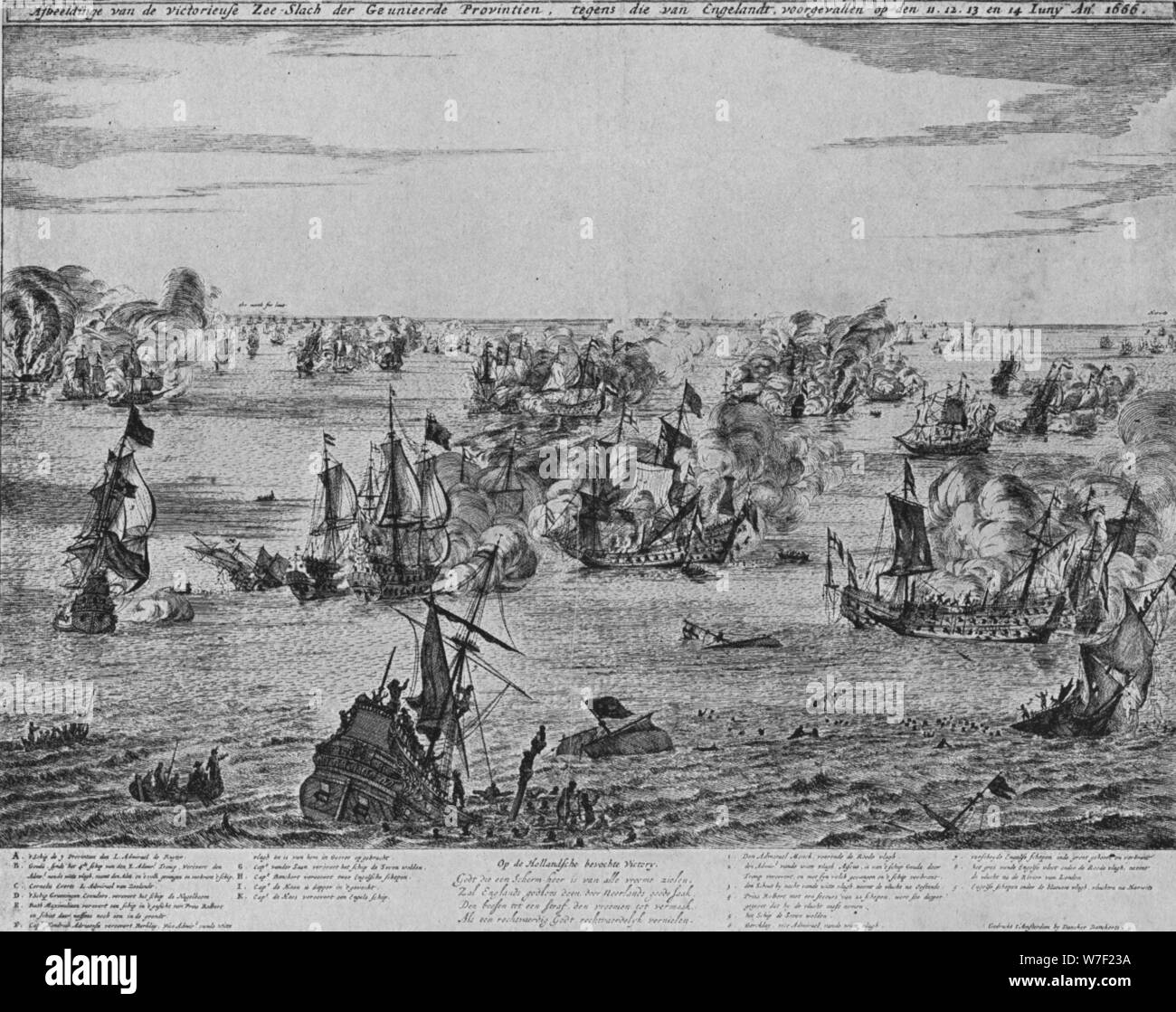 "Die vier-Tage Kampf", c1667. Künstler: unbekannt. Stockfoto