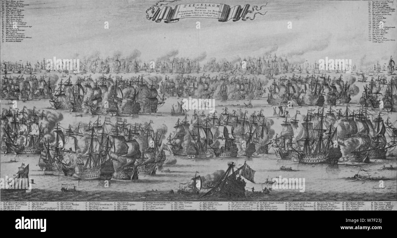 "Die Schlacht der Texel", c1700. Künstler: Bastiaen Stopendael. Stockfoto