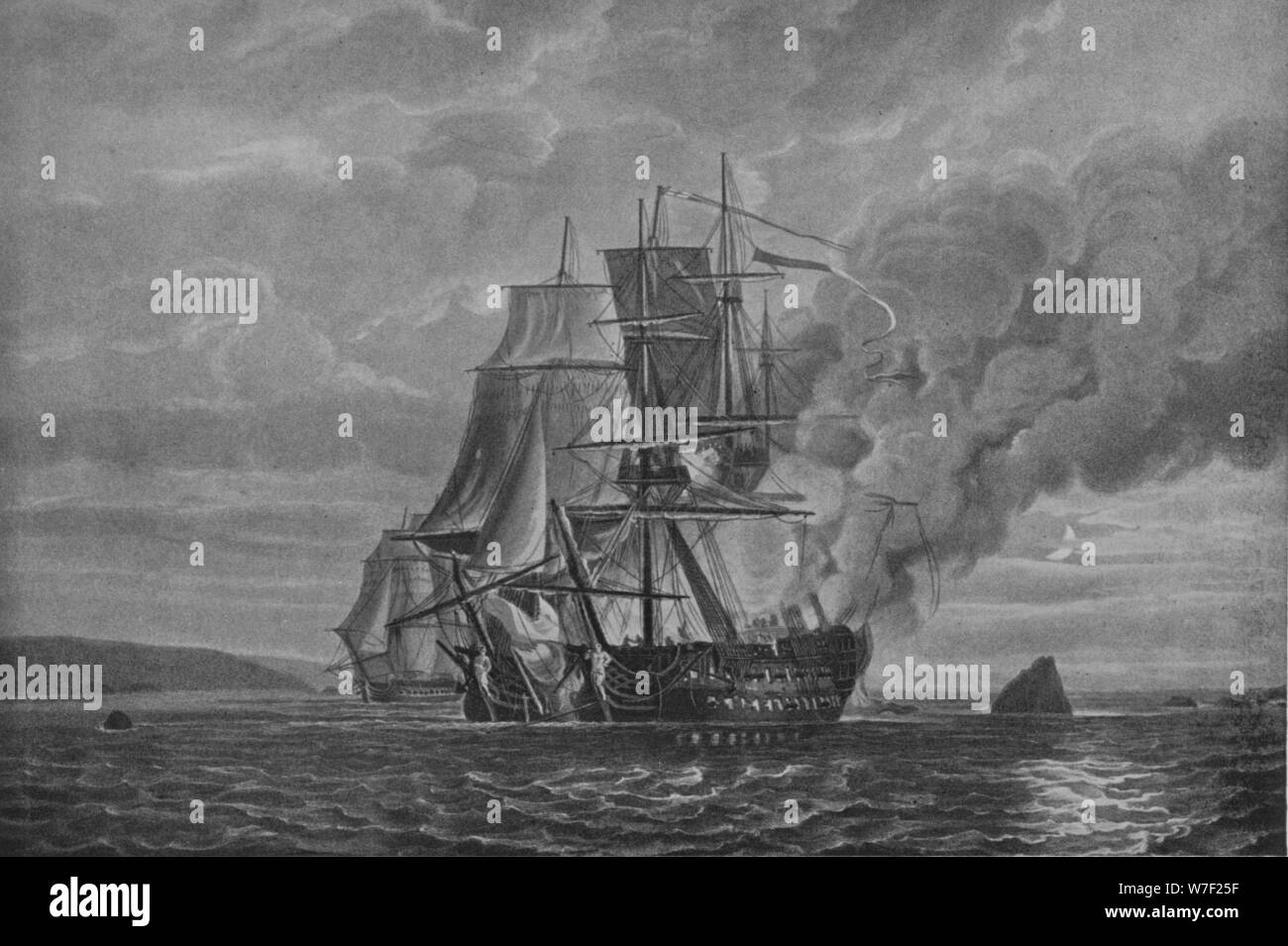 "'Mars' und ' L'Hercule ', c1799. Künstler: Nicholas Pocock. Stockfoto