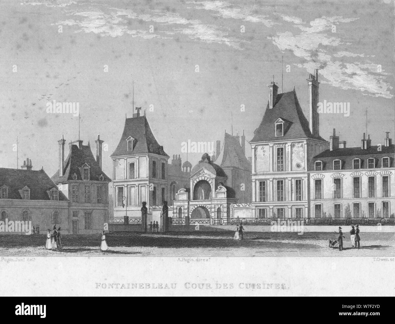 "Fontainebleau, Cour Des Küchen", c1830.  Künstler: T Owen. Stockfoto