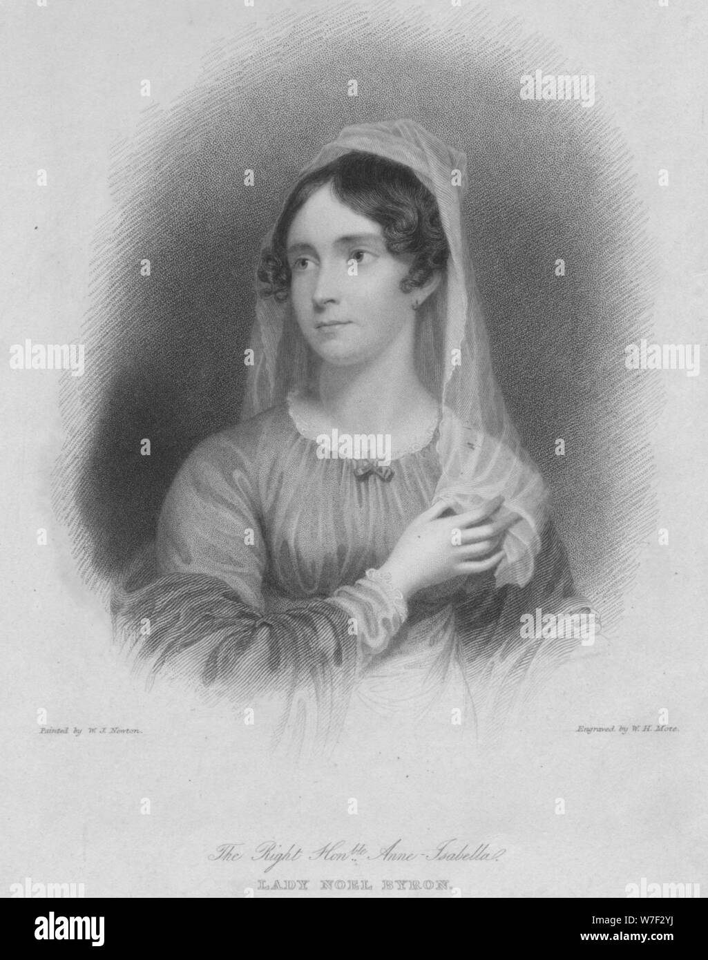 '' Das Recht sehr geehrte Anne Isabella Lady Noel Byron ", Frau des Dichters George Gordon Byron, häufiger Künstler: William Henry Mote. Stockfoto