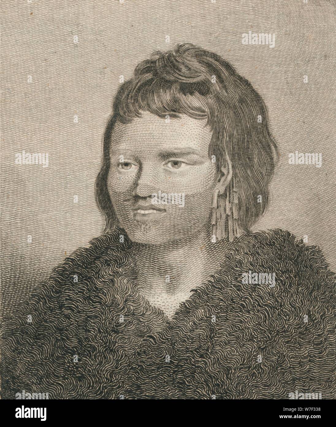 "Ein Eingeborener von Sandwich-Sound", 1784.  Künstler: James Heath. Stockfoto