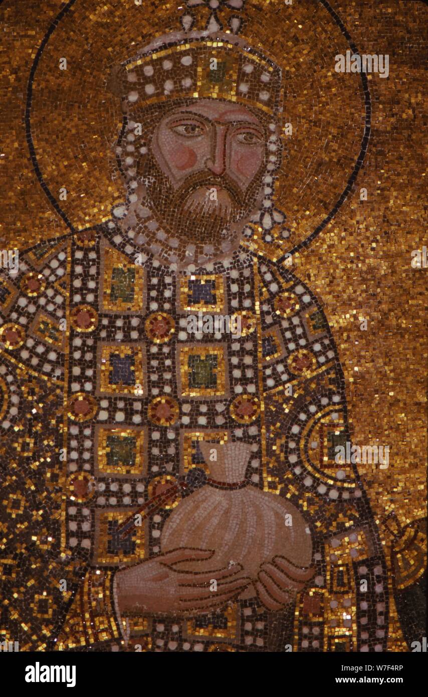 Byzantinischer Kaiser Constantine IX Monomachos, St. Sophia, Istanbul, 20. Jahrhundert. Künstler: CM Dixon. Stockfoto