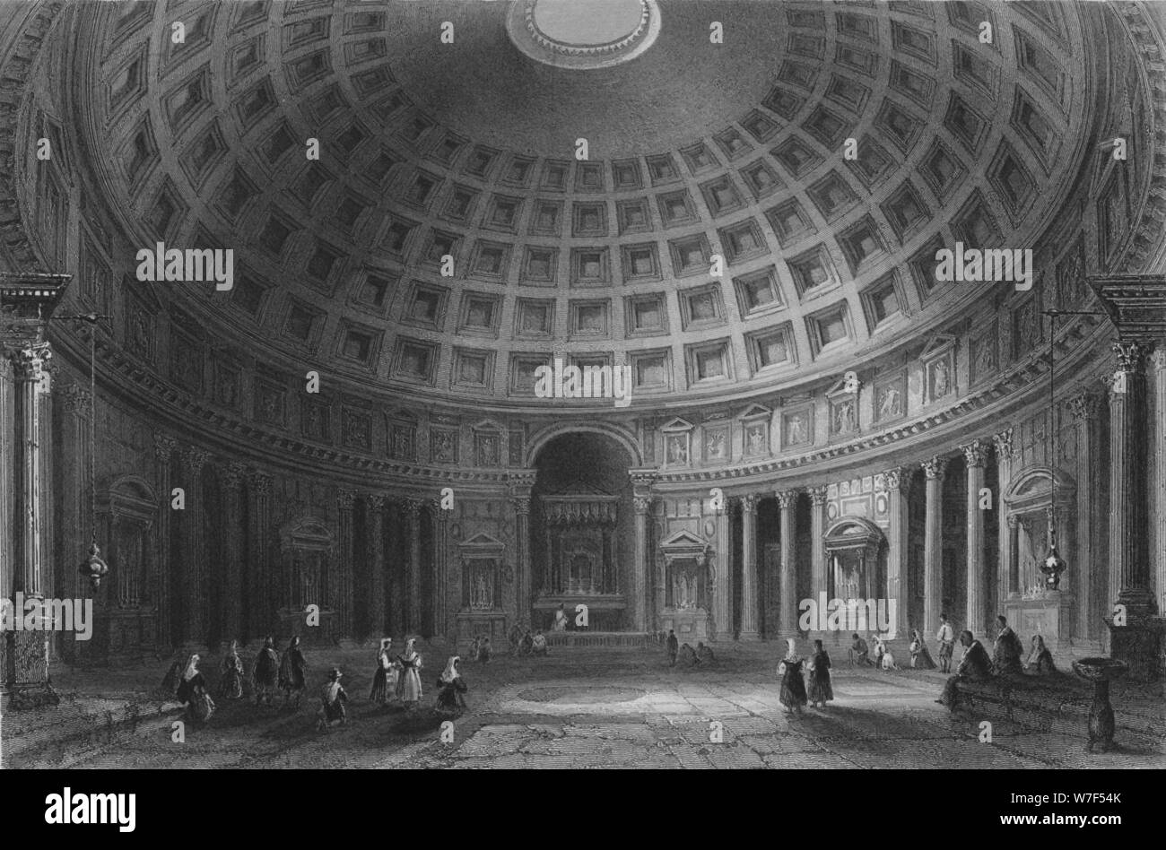 "Das Pantheon, Rom", 1841. Künstler: E Challis. Stockfoto