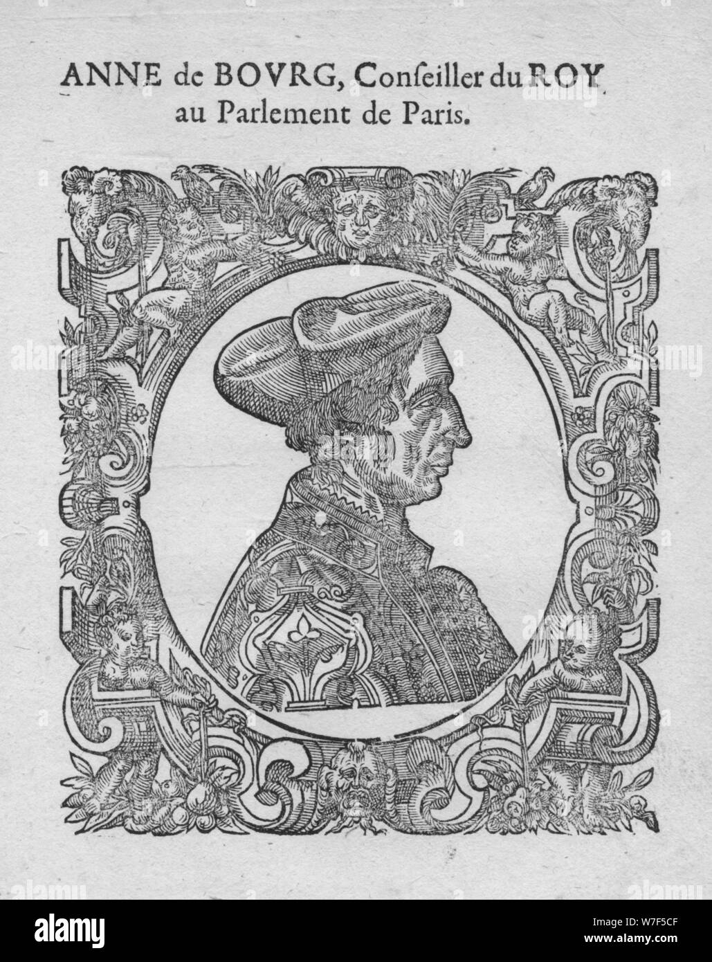 "Anne de Bourg, Conseiller du Roy au Parlement de Paris', c18th Jahrhundert.  Künstler: unbekannt. Stockfoto