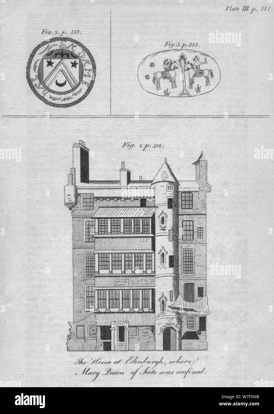 "Das Haus in Edinburgh, wo Mary Queen of Scots beschränkt war", c19th Jahrhundert. Künstler: unbekannt. Stockfoto