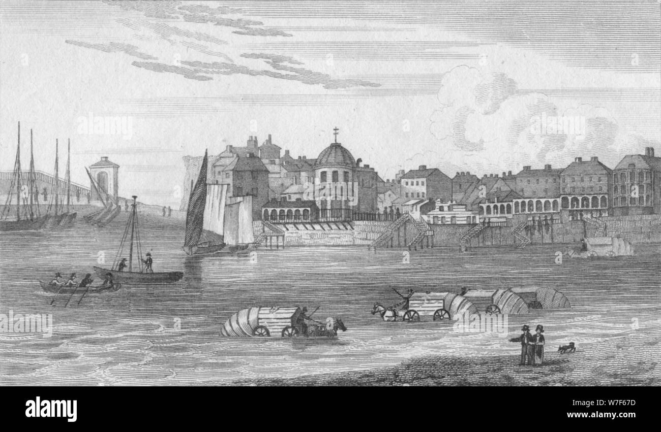 "Die Rückseite des Baden-Häuser", 1820. Künstler: John Shury. Stockfoto