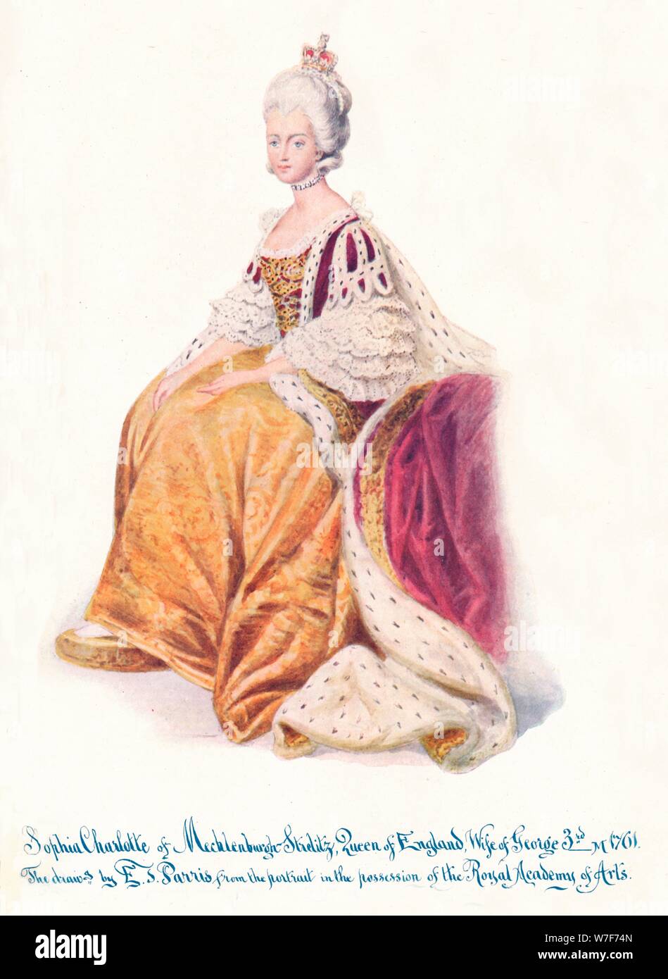 'Sophia Charlotte von Mecklenburgh Strellitz, Königin von England, Ehefrau von George 3.', 1911. Künstler: unbekannt. Stockfoto