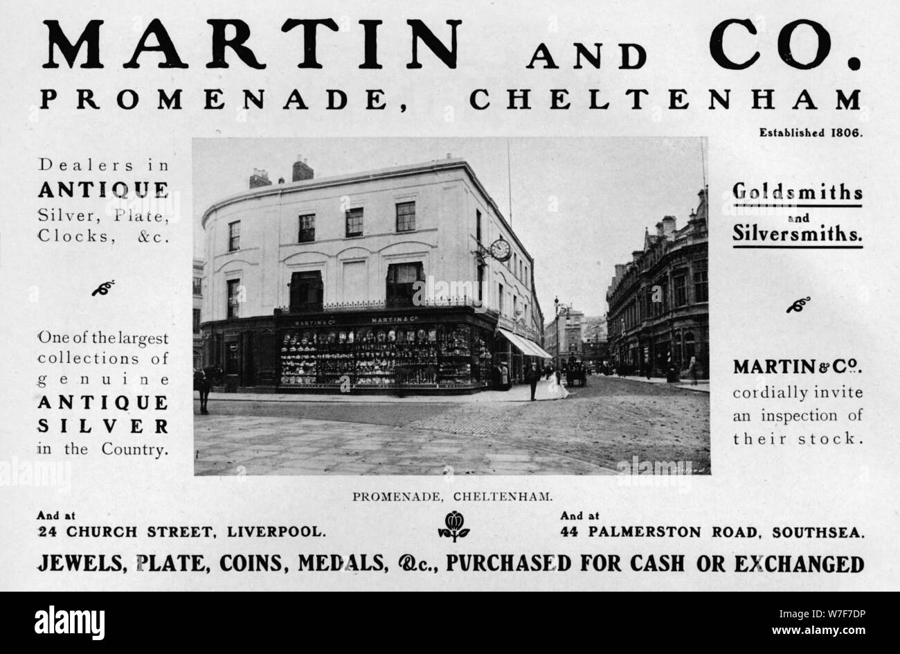 "Martin &amp; Co., Promenade, Cheltenham", 1909. Künstler: unbekannt. Stockfoto
