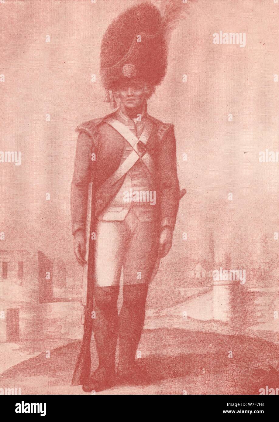 "Ein Grenadier (1791)", 1791 (1909). Künstler: Francois David Soiron. Stockfoto