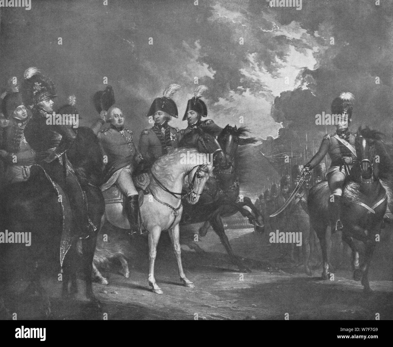 "Seine Majestät Überprüfung der Freiwilligen am 4. Juni 1799", 1800 (1909). Künstler: Samuel William Reynolds. Stockfoto