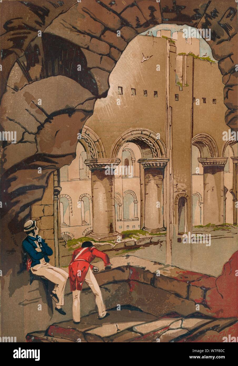 "Rochester Castle. -Innenraum ", c1845, (1864). Künstler: unbekannt. Stockfoto