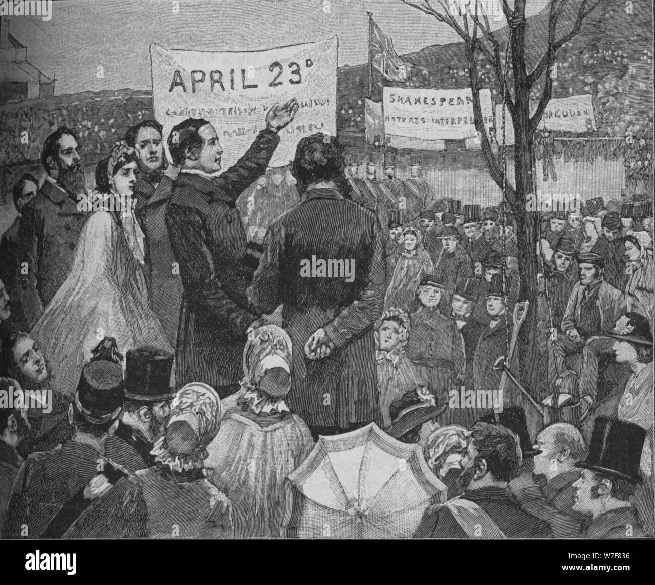 "Herr Phelps Pflanzung The Shakespeare Oak auf Primrose Hill, London", c1890. Künstler: unbekannt. Stockfoto