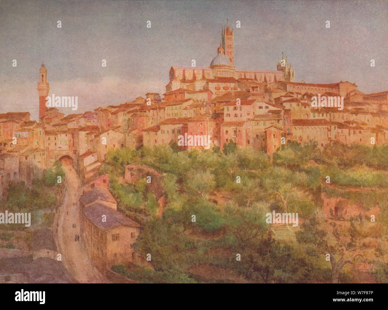 "Siena: eine Stadt auf einem Hügel", 1900 (1913). Künstler: Walter Friedrich Roofe Tyndale. Stockfoto