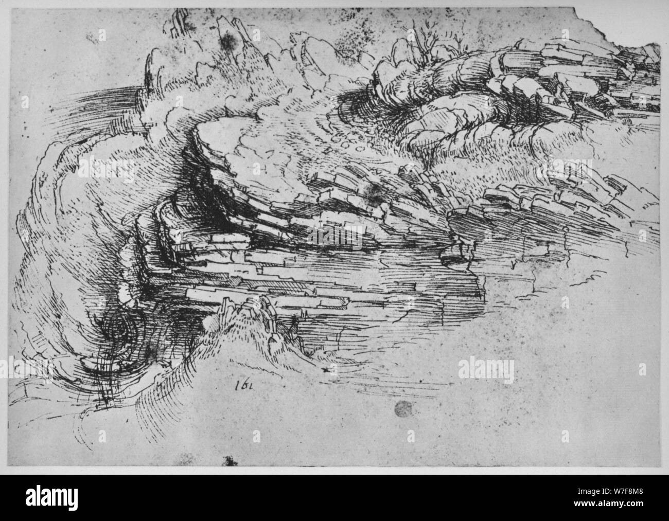 "Studie der Felsformationen, c1480 (1945). Künstler: Leonardo da Vinci. Stockfoto