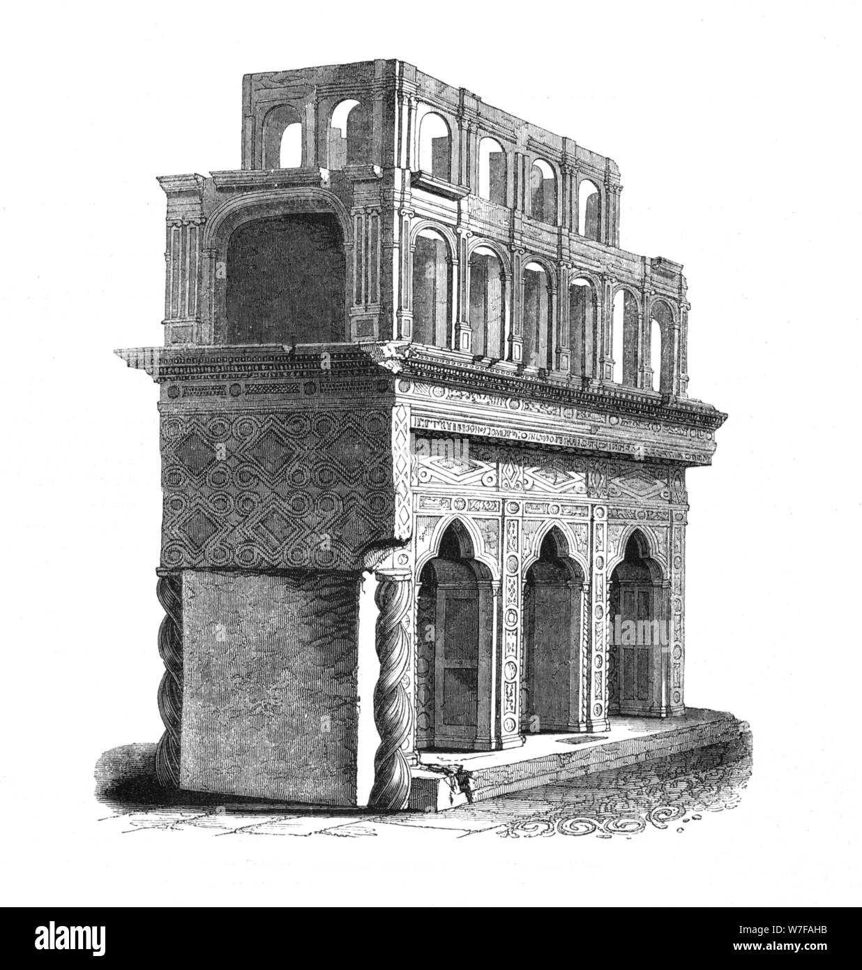 "Reste des Heiligtums von Eduard dem Bekenner, Westminster Abbey", 1845. Künstler: unbekannt. Stockfoto