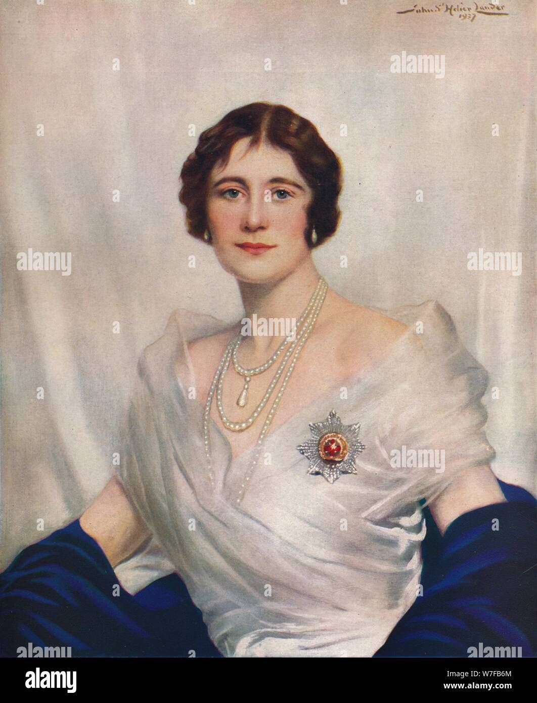 "ihre Majestät Königin Elizabeth", 1937. Künstler: John Saint-Neuss Lander. Stockfoto