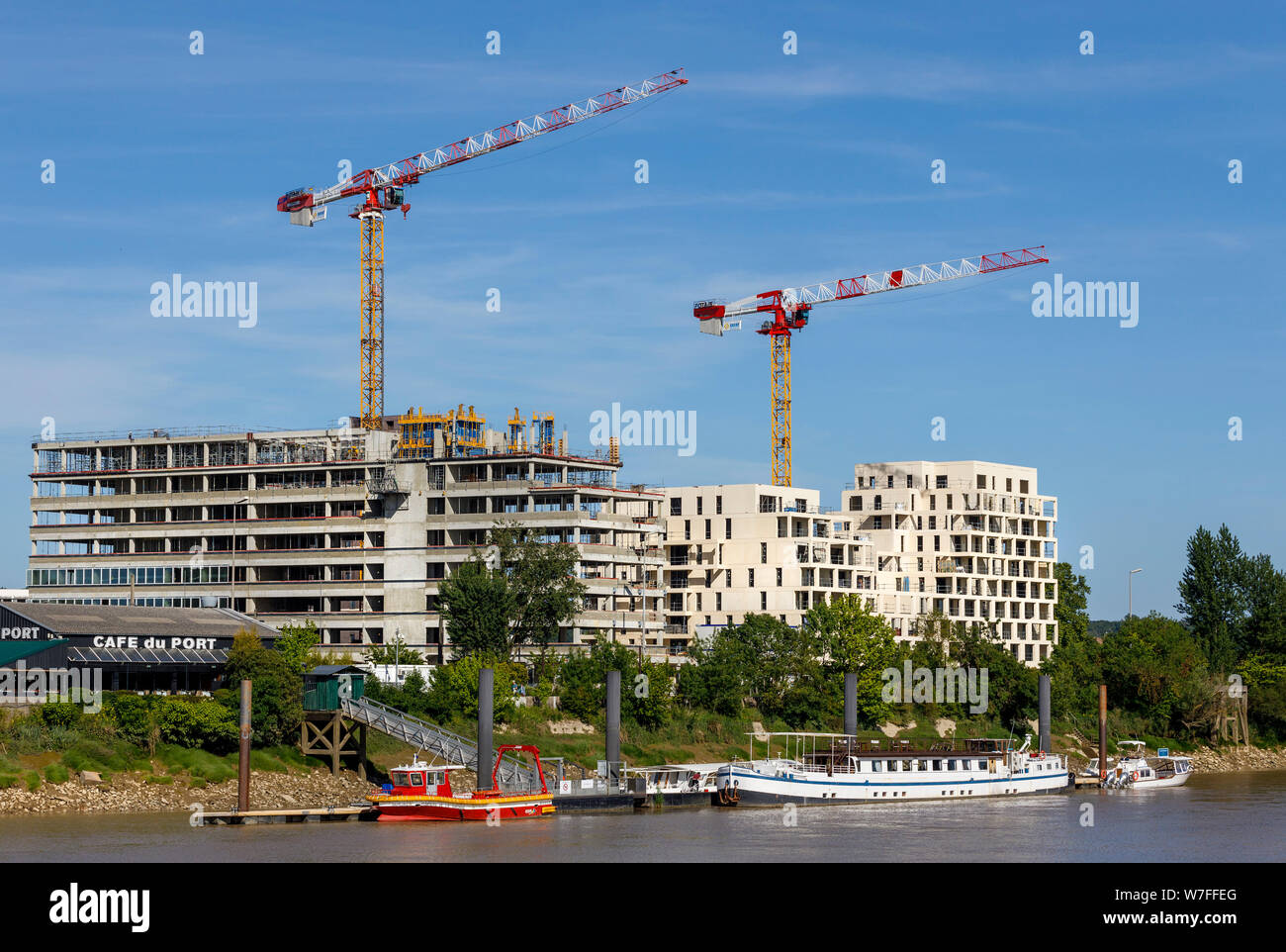 Die Sanierung der Bastide-Niel 35 ha großen Gelände neben dem Fluss Garonne in Bordeaux, Gironde, Frankreich. Stockfoto