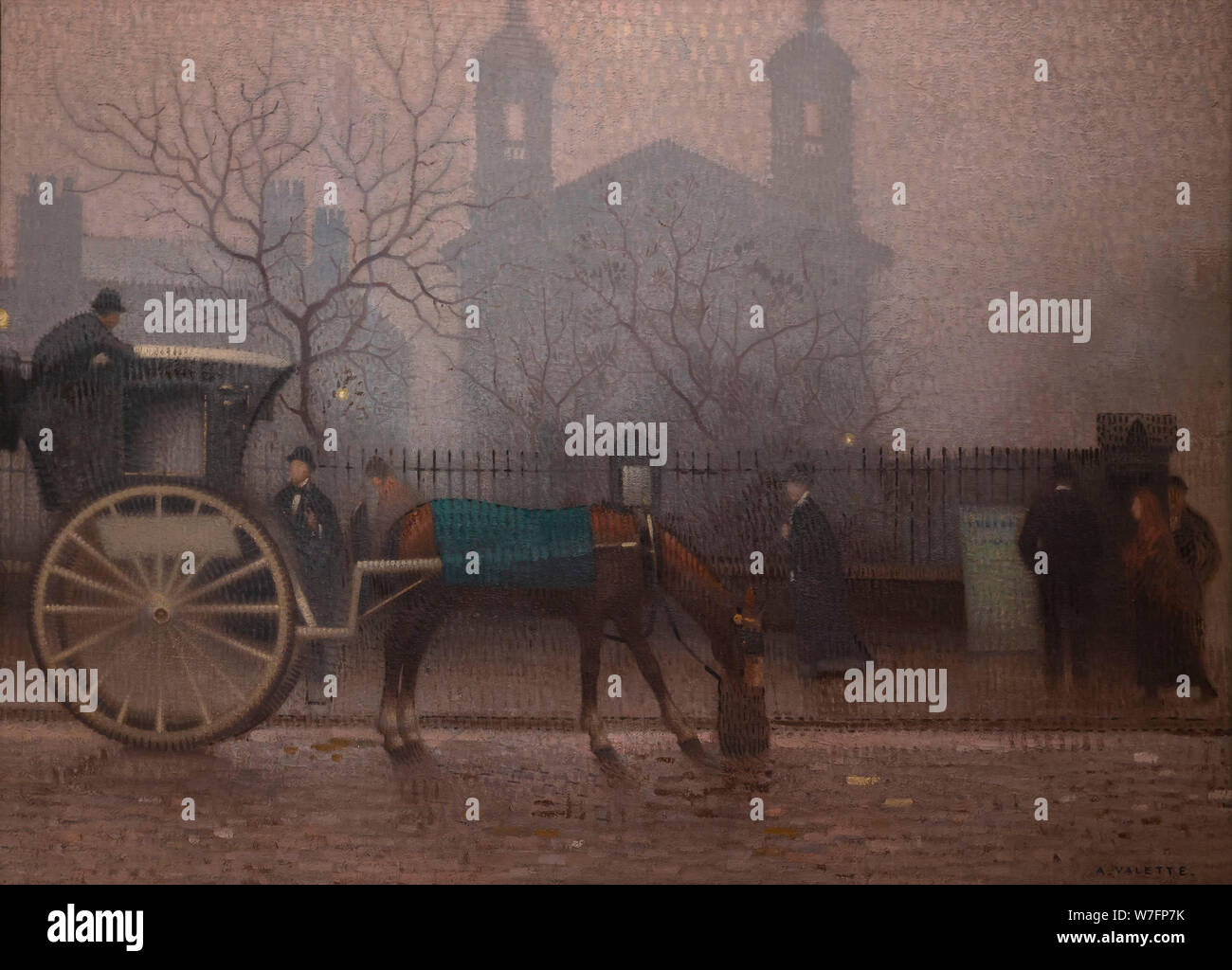 Hansom Cab an Allerheiligen, Adolphe Valette, 1910, Stockfoto