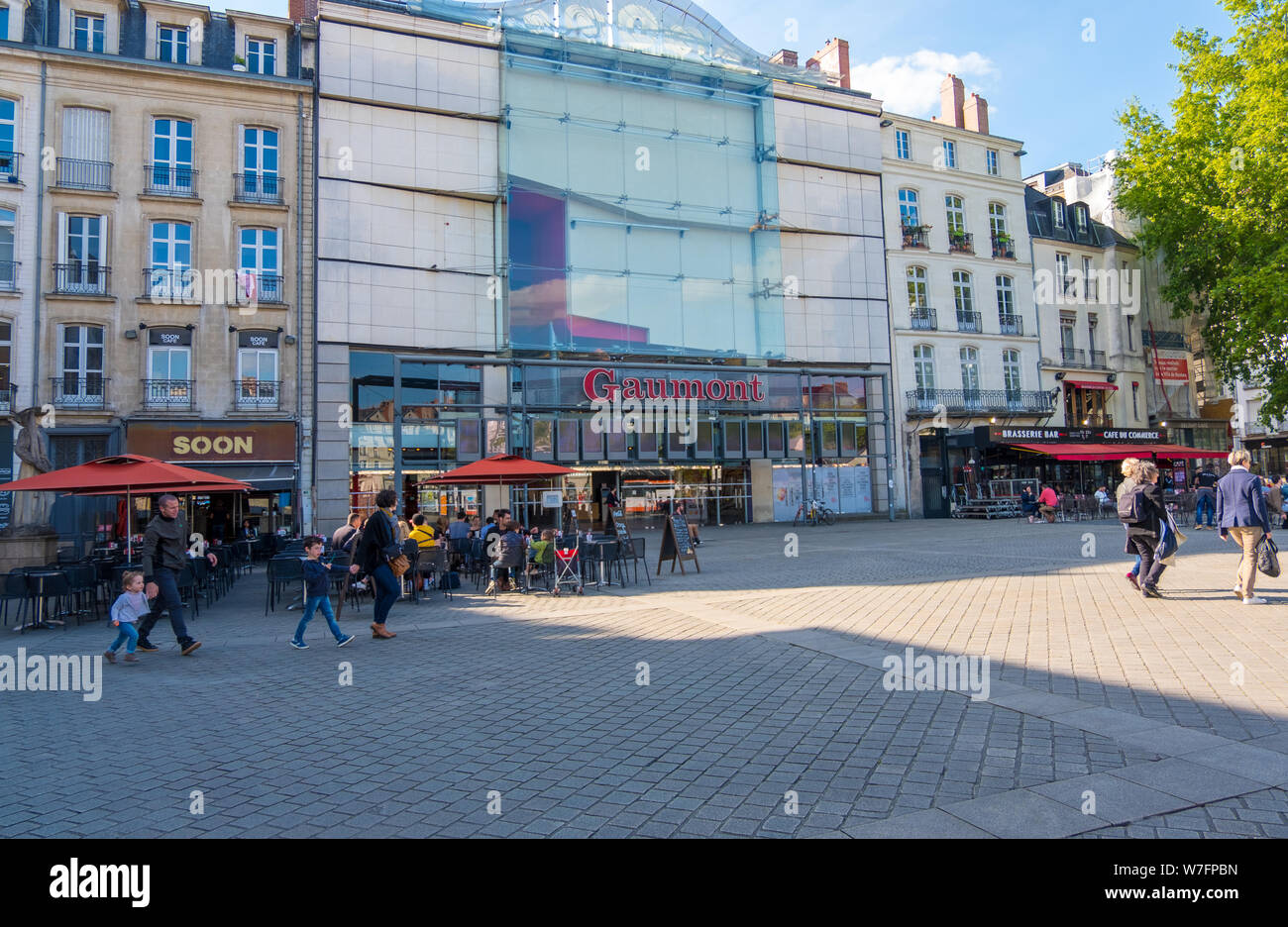 Nantes, Frankreich - Mai 12, 2019: Das Kino Gaumont im Herzen der Stadt Nantes, Frankreich Stockfoto